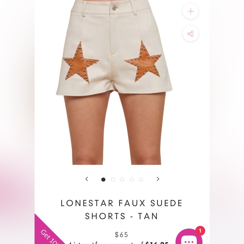 Faux suede shorts.
